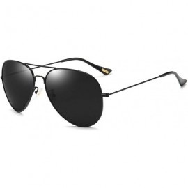 Aviator Polarized Aviator Sunglasses for Men Women Memory Metal Lightweight Frame - Black - C918NGM6ZS7 $12.22