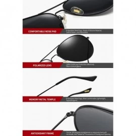 Aviator Polarized Aviator Sunglasses for Men Women Memory Metal Lightweight Frame - Black - C918NGM6ZS7 $12.22