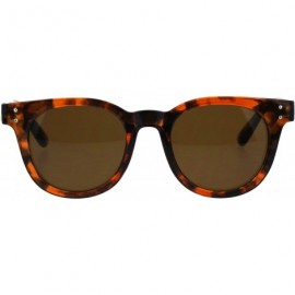 Rectangular Mens Minimal Mod Designer Fashion Horned Plastic Sunglasses - Tortoise Brown - CD18G8L2EUG $9.45