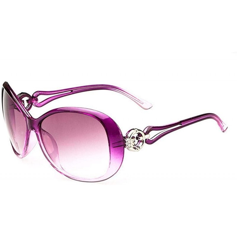 Oval Women Fashion Oval Shape UV400 Framed Sunglasses Sunglasses - Light Purple - C5196GZO03T $12.29