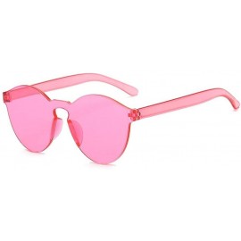 Rimless Summer Women Rimless Sunglasses Transparent Shades Sun Glasses Female Cool Candy Color UV400 Eyewear - Red - CG18T9X3...