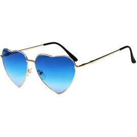 Aviator Heart Shape Sunglasses Fashion Aviator Tinted Lens Eyeglasses Metal Frame Eyewear - Blue - CP18SCNH735 $17.25