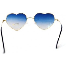 Aviator Heart Shape Sunglasses Fashion Aviator Tinted Lens Eyeglasses Metal Frame Eyewear - Blue - CP18SCNH735 $17.25