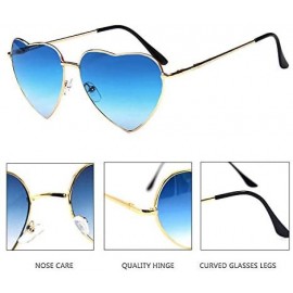 Aviator Heart Shape Sunglasses Fashion Aviator Tinted Lens Eyeglasses Metal Frame Eyewear - Blue - CP18SCNH735 $17.25