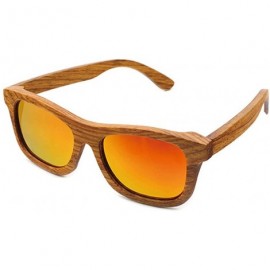 Wayfarer MOTELAN Handmade Polarized Pear Wood Sunglasses Anti-glare Classic Wooden Glasses - Red - C912IYU907N $28.33