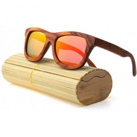 Wayfarer MOTELAN Handmade Polarized Pear Wood Sunglasses Anti-glare Classic Wooden Glasses - Red - C912IYU907N $28.33