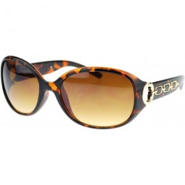 Oval Metal Chain Thick Plastic Round Oval Womens Designer Fashion Sunglasses - Tortoise Gold - C611OL5TU9T $13.20