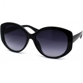 Butterfly Womens Mod Oversize Oval Thick Plastic Butterfly Sunglasses - Black Smoke - C3196R65MRH $10.36