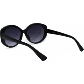 Butterfly Womens Mod Oversize Oval Thick Plastic Butterfly Sunglasses - Black Smoke - C3196R65MRH $10.36