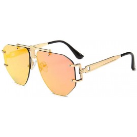 Oversized Fashion Oversized Rimless Sunglasses Women Clear Lens Glasses - A - C418R6XOAOO $10.14