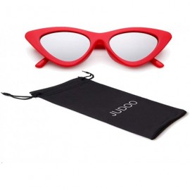 Cat Eye Cat Eye Sunglasses Vintage Mod Style Retro Kurt Cobain Sunglasses - Red /Sliver - CS1893I28YG $11.48