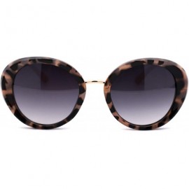 Round Womens Mod Chic Retro Designer Round Fashion Sunglasses - Beige Tortoise Smoke - CZ18XWTOD6K $14.68