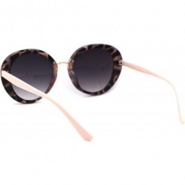 Round Womens Mod Chic Retro Designer Round Fashion Sunglasses - Beige Tortoise Smoke - CZ18XWTOD6K $14.68