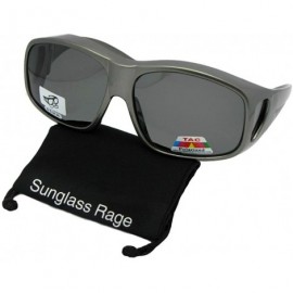 Wrap Largest Polarized Fit Over Sunglasses F19 - Gray Frame-medium Dark Gray Lens - CS18DKX78A8 $16.99