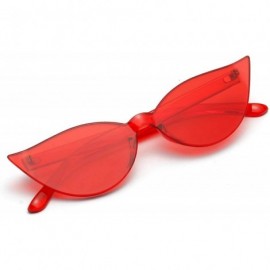 Butterfly Fashion Frameless Sunglasses Personality Glasses - Red - CW18SQMQEZ9 $14.68