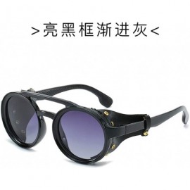 Round Polarized sunglasses polarized Europe personality - Sand Blue Ash - CL18X6SR4RU $27.80