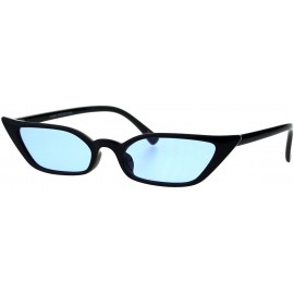 Cat Eye Womens Gothic Vintage Style Cat Eye Plastic Pop Color Lens Sunglasses - Black Blue - CN18EMN6XZT $10.18