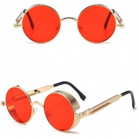 Aviator Retro Round - Framed with Metal Spring Prince Mirror Men's Sunglasses - 1 - CG198S7ANW3 $22.71