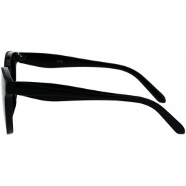 Rectangular Womens Boyfriend Deco Metal Bridge Chic Horn Rim Plastic Sunglasses - Black Smoke - CZ18GLXCH9X $12.40