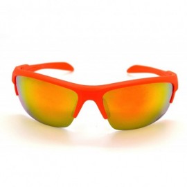 Wrap Polarized Mens & Womens Sport Wrap Sunglasses Cycling Running w/Microfiber - Coral - C712KV3B9DT $13.36