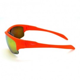 Wrap Polarized Mens & Womens Sport Wrap Sunglasses Cycling Running w/Microfiber - Coral - C712KV3B9DT $13.36