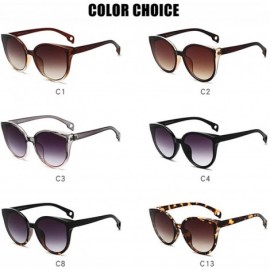 Oval Sunglasses Cat Eye Women Men Sun Eyewear Eyeglasses Plastic Frame Clear Lens UV400 Shade Fashion Driving - C8 - CY198AIC...