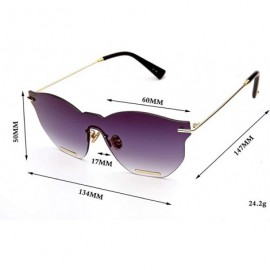 Oversized Oversized Sunglasses for Women- Driving Sunglasses with Rimless Design Personality - Black - CL18WU4SMA3 $23.38