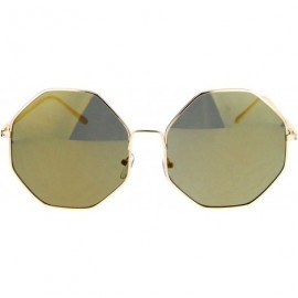 Oversized Oversized Octagon Shape Sunglasses Womens Shades Mirror Lens UV 400 - Gold (Gold Mirror) - CY187IHY7DH $11.40