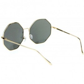 Oversized Oversized Octagon Shape Sunglasses Womens Shades Mirror Lens UV 400 - Gold (Gold Mirror) - CY187IHY7DH $11.40