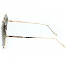 Oversized Oversized Octagon Shape Sunglasses Womens Shades Mirror Lens UV 400 - Gold (Gold Mirror) - CY187IHY7DH $11.40