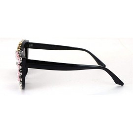 Oversized Fashion Diamond Sunglasses Rhinestone Butterfly - Pink - CQ198G5SUG9 $23.30