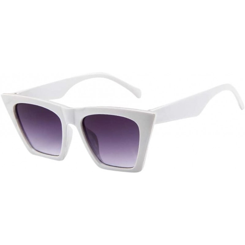 Oversized fashion women ladies oversized sunglasses vintage retro cat eye sunglasses - White - CH19873NKZM $7.97