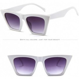 Oversized fashion women ladies oversized sunglasses vintage retro cat eye sunglasses - White - CH19873NKZM $7.97