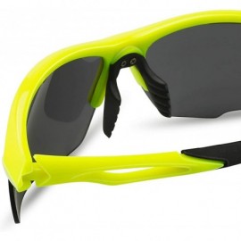 Wrap Sports Sunglasses for men women for Cycing Running Baseball MJ8020 - Neon Yellow/Grey - CF18S73Q8QY $11.28