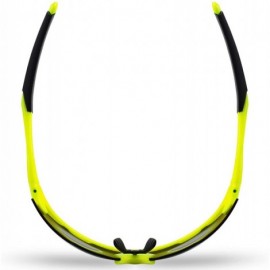 Wrap Sports Sunglasses for men women for Cycing Running Baseball MJ8020 - Neon Yellow/Grey - CF18S73Q8QY $11.28