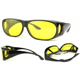 Wrap Value Pack HD Night Vision Wraparounds Wrap Around Windproof Sunglasses - 1 Pair - CA12JNASL3L $11.68