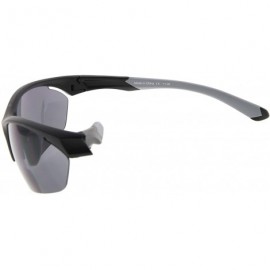 Sport Retro Mens Womens Sports Half-Rimless Bifocal Sunglasses - Black Frame/Grey Arm - CR189AIUQNG $23.95