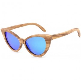 Oversized Sunglasses Solid Handmade Bamboo Wood Sunglasses For Men & Women with Polarized Lenses CH3034 - Dark Blue - CO18XAZ...