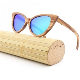 Oversized Sunglasses Solid Handmade Bamboo Wood Sunglasses For Men & Women with Polarized Lenses CH3034 - Dark Blue - CO18XAZ...