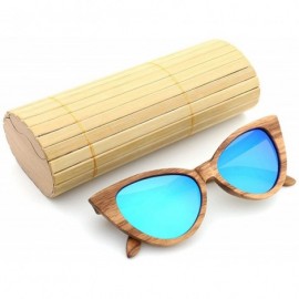 Oversized Sunglasses Solid Handmade Bamboo Wood Sunglasses For Men & Women with Polarized Lenses CH3034 - Dark Blue - CO18XAZ...