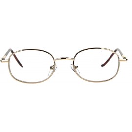 Rectangular Mens Classic Metal Rim Rectangular Bifocal Reading Eye Glasses - Gold - CH18D90MA46 $15.44