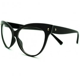 Cat Eye True Goth Cat Eye Clear Len Fashion Optical Eye Glasses - Black - CX11FAZ4MF5 $11.15