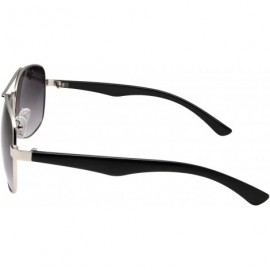 Oversized Wide Frame Aviator Sunglasses - 150mm - Silver Frame- Gradient Lens - CT12K7TJP8D $9.83