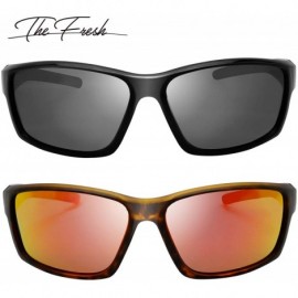 Rectangular Polarized Sunglasses Baseball Softball S113 Shiny - S113-shiny Black & Matte Demi - CU18SC653NU $18.80