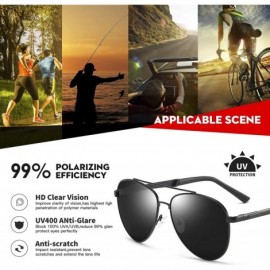 Goggle Men Pilot Polarized Sunglasses Vintage Metal Driver Mirror Sun Glasses Male Female Goggle UV400 - C2gun Gray - C3199QD...