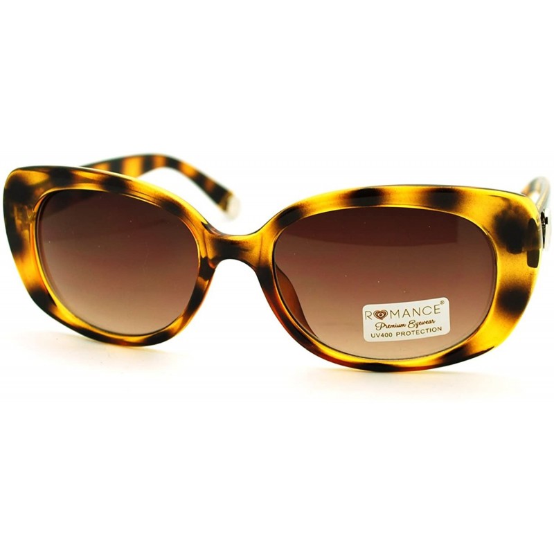 Rectangular Women's Oval Rectangular Frame Sunglasses Cute Heart Tip - Tortoise - CA11PM8ZVPL $7.63