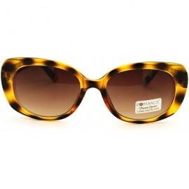 Rectangular Women's Oval Rectangular Frame Sunglasses Cute Heart Tip - Tortoise - CA11PM8ZVPL $7.63