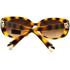 Rectangular Women's Oval Rectangular Frame Sunglasses Cute Heart Tip - Tortoise - CA11PM8ZVPL $7.63