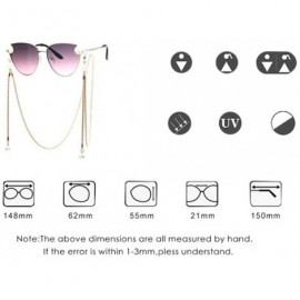 Aviator 2019 fashion metal frame ladies sunglasses - cat eyes with chain sunglasses - G - CU18S6GYC4X $45.43