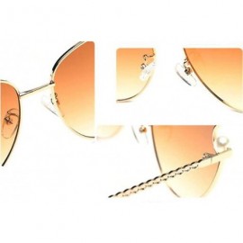 Aviator 2019 fashion metal frame ladies sunglasses - cat eyes with chain sunglasses - G - CU18S6GYC4X $45.43